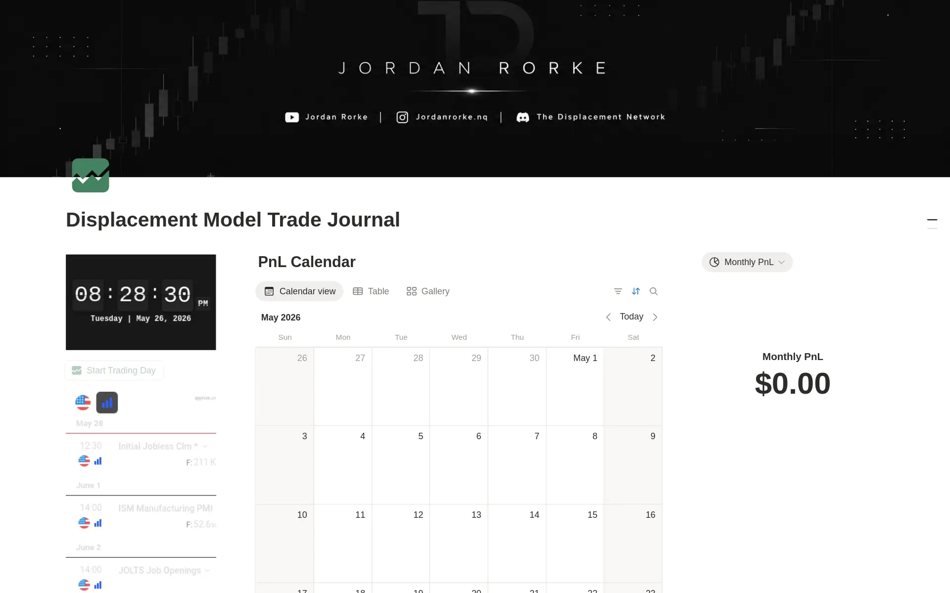 DM Trade Journal by Jordan Rorke - desktop preview